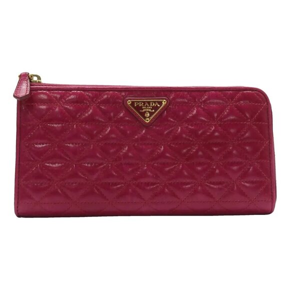 PRADA Pink Leather Wallet 385-032425